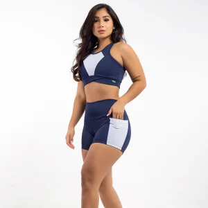 Conjunto Fit Top Nadador e Short Academia Sem Transparencia