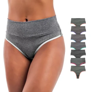 Kit 7 Calcinha Fitness Cós Alto FIO Duplo Modeladora